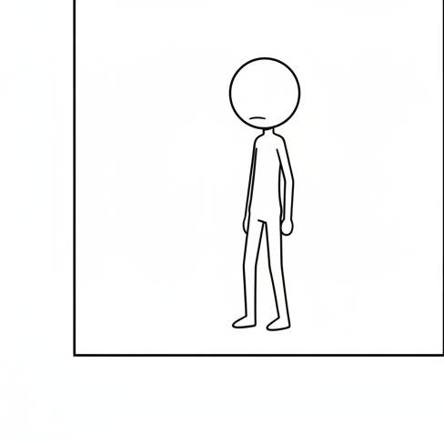 Panel 3: Bean has paused their excited gestures, now looking expectantly at Ponytail, awaiting a reaction. Ponytail's arms are st — The Simulation Hypothesis