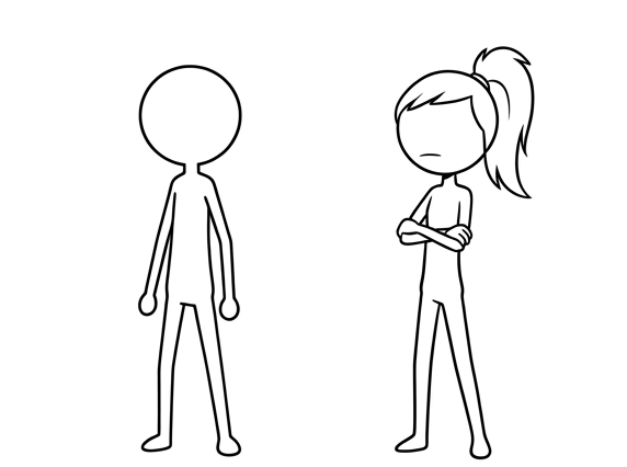 Panel 4: The two stick figures stand side by side once again. — AI Will Take Our Jobs